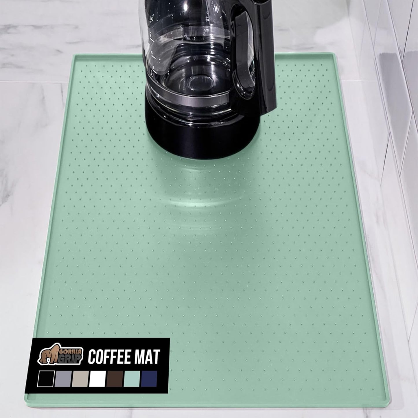 Silicone Coffee Mat, Espresso Machine Bar Accessories, Keep Kitchen Counters Clean, Stays in Place, Waterproof and Heat Resistant Dish Drying Mats, Home Decor Essentials, 11.5x18.5, Black
