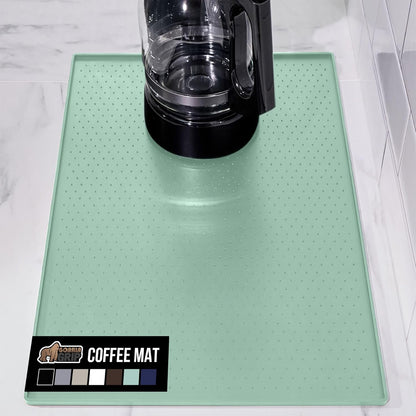 Silicone Coffee Mat, Espresso Machine Bar Accessories, Keep Kitchen Counters Clean, Stays in Place, Waterproof and Heat Resistant Dish Drying Mats, Home Decor Essentials, 11.5x18.5, Black