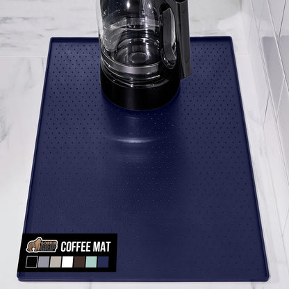 Silicone Coffee Mat, Espresso Machine Bar Accessories, Keep Kitchen Counters Clean, Stays in Place, Waterproof and Heat Resistant Dish Drying Mats, Home Decor Essentials, 11.5x18.5, Black