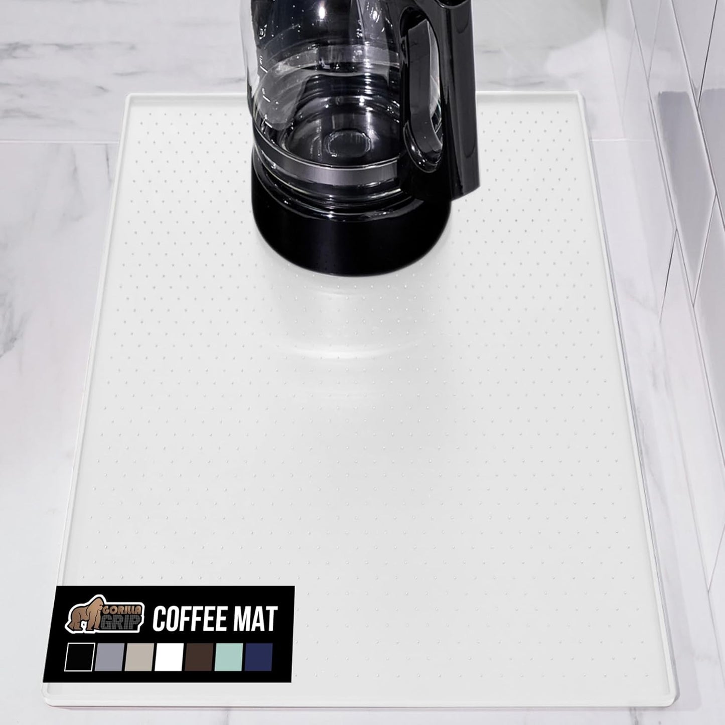 Silicone Coffee Mat, Espresso Machine Bar Accessories, Keep Kitchen Counters Clean, Stays in Place, Waterproof and Heat Resistant Dish Drying Mats, Home Decor Essentials, 11.5x18.5, Black