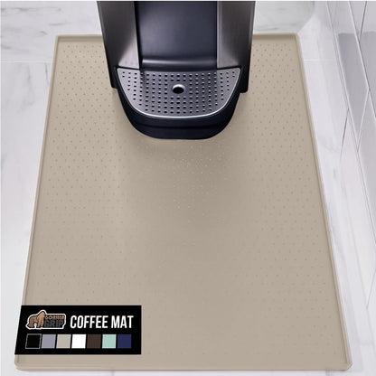 Silicone Coffee Mat, Espresso Machine Bar Accessories, Keep Kitchen Counters Clean, Stays in Place, Waterproof and Heat Resistant Dish Drying Mats, Home Decor Essentials, 11.5x18.5, Black