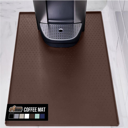 Silicone Coffee Mat, Espresso Machine Bar Accessories, Keep Kitchen Counters Clean, Stays in Place, Waterproof and Heat Resistant Dish Drying Mats, Home Decor Essentials, 11.5x18.5, Black