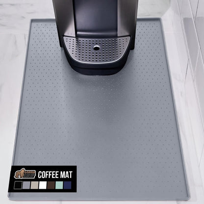 Silicone Coffee Mat, Espresso Machine Bar Accessories, Keep Kitchen Counters Clean, Stays in Place, Waterproof and Heat Resistant Dish Drying Mats, Home Decor Essentials, 11.5x18.5, Black