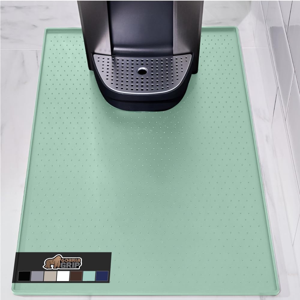Silicone Coffee Mat, Espresso Machine Bar Accessories, Keep Kitchen Counters Clean, Stays in Place, Waterproof and Heat Resistant Dish Drying Mats, Home Decor Essentials, 11.5x18.5, Black