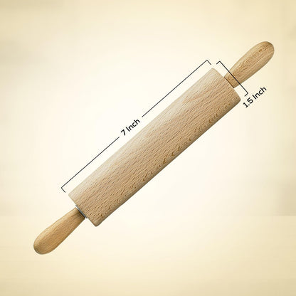 Children’s Classic Wooden Rolling Pin, German Beechwood With Steel Ball Bearings, 7-Inch x 1.5-Inch, Smooth Effortless Rolling For Dough And Pastry
