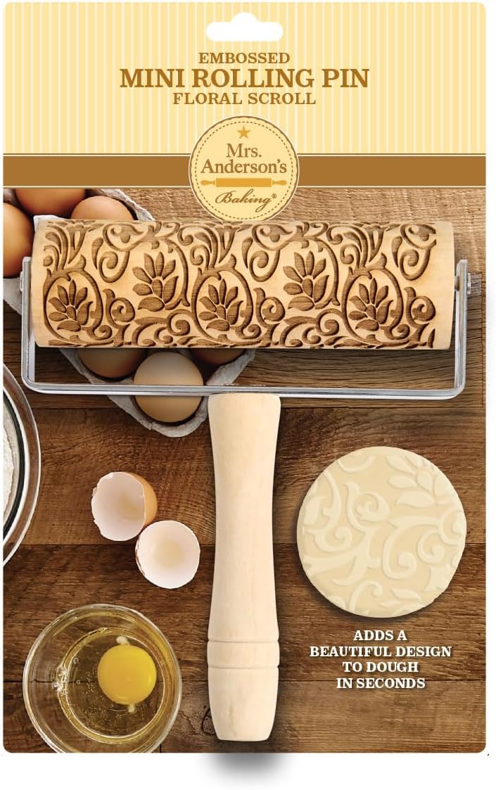 Children’s Classic Wooden Rolling Pin, German Beechwood With Steel Ball Bearings, 7-Inch x 1.5-Inch, Smooth Effortless Rolling For Dough And Pastry