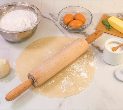 Children’s Classic Wooden Rolling Pin, German Beechwood With Steel Ball Bearings, 7-Inch x 1.5-Inch, Smooth Effortless Rolling For Dough And Pastry