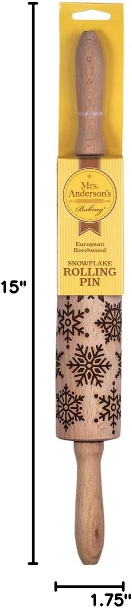 Children’s Classic Wooden Rolling Pin, German Beechwood With Steel Ball Bearings, 7-Inch x 1.5-Inch, Smooth Effortless Rolling For Dough And Pastry