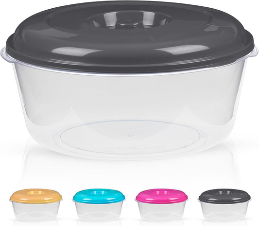 XX-Large Food Storage Container, 236 oz, BPA Free Plastic, Multipurpose Plastic Storage Container, Round Cake Dough Riser Bowl with Lid, Random Color (1 Pack)