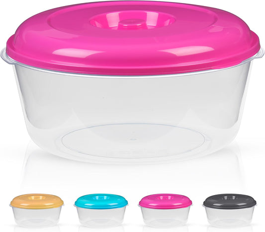 XX-Large Food Storage Container, 236 oz, BPA Free Plastic, Multipurpose Plastic Storage Container, Round Cake Dough Riser Bowl with Lid, Random Color (1 Pack)