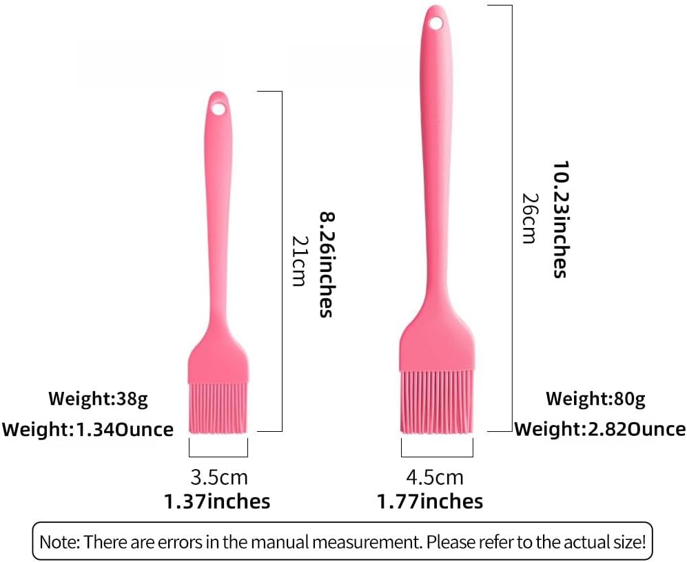 Silicon Heat Resistant Pastry Brush Dishwasher Free Waxing Brush Spreading Oil Butter Sauce Marinade for Grilling Grilling Grilling Baking Kitchen Cooking Pack of 12 (3 random colors)