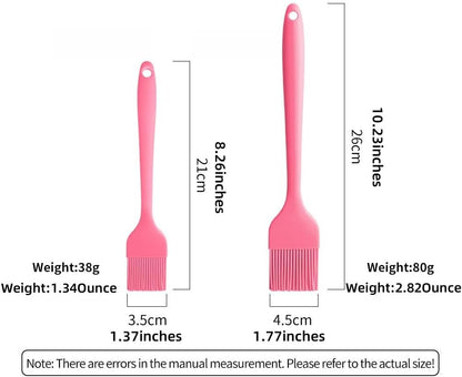 Silicon Heat Resistant Pastry Brush Dishwasher Free Waxing Brush Spreading Oil Butter Sauce Marinade for Grilling Grilling Grilling Baking Kitchen Cooking Pack of 12 (3 random colors)