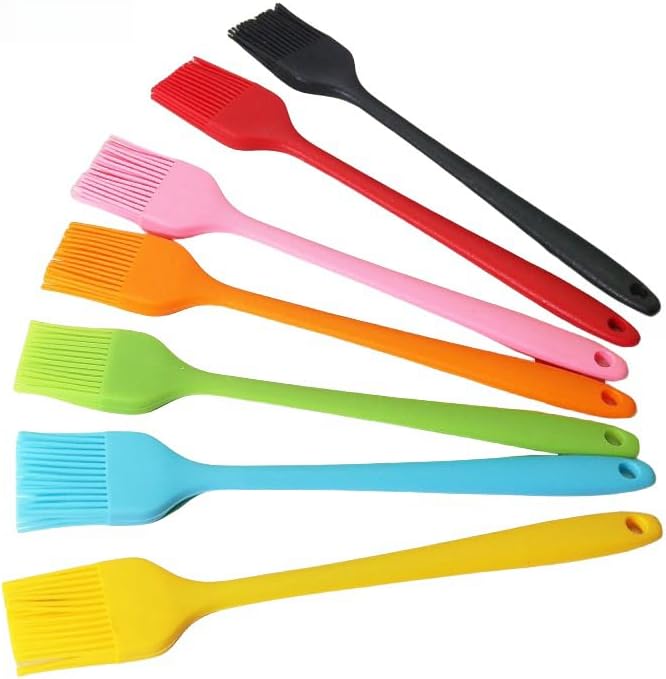 Silicon Heat Resistant Pastry Brush Dishwasher Free Waxing Brush Spreading Oil Butter Sauce Marinade for Grilling Grilling Grilling Baking Kitchen Cooking Pack of 12 (3 random colors)
