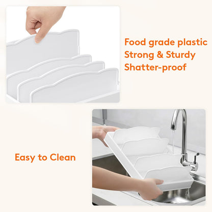 Kitchen Cabinet Organizer for Food Contanier Lid, Lid Holder with 6 Adjustable Dividers & 7 Sections for Pantry Organizers and Storage, Home Drawer Organization, Large, 13" x 10"