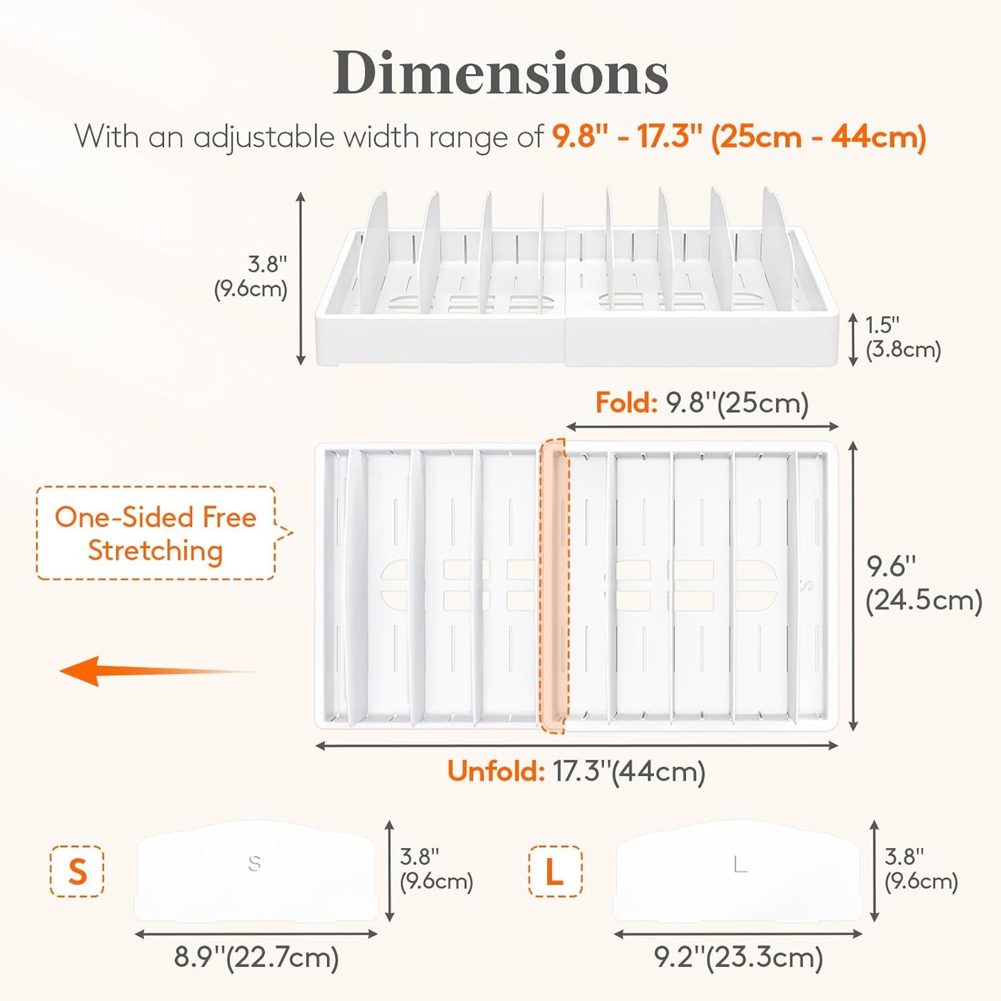 Kitchen Cabinet Organizer for Food Contanier Lid, Lid Holder with 6 Adjustable Dividers & 7 Sections for Pantry Organizers and Storage, Home Drawer Organization, Large, 13" x 10"