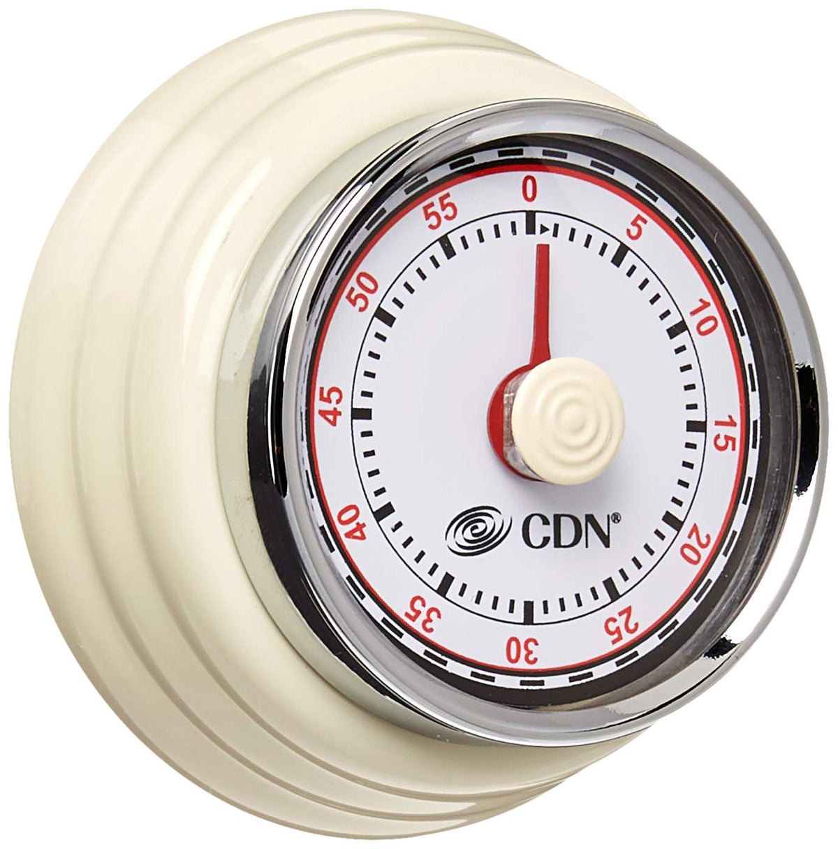 CDN Compact 60-Minute Mechanical Timer | Easy-to-Read 2.5” Dial | Loud 3-Second Alarm | Ideal for Cooking or Baking | Countertop or Wall Mountable | Silver Finish | MT1