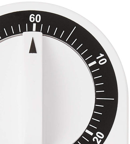 CDN Compact 60-Minute Mechanical Timer | Easy-to-Read 2.5” Dial | Loud 3-Second Alarm | Ideal for Cooking or Baking | Countertop or Wall Mountable | Silver Finish | MT1