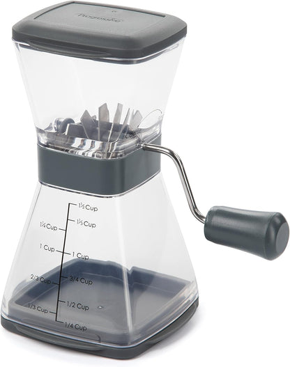 PrepWorks Manual Nut Chopper, Chop Nuts With Coarse and Fine Functions, Red | Grinds up to 1.5 Cups of Nuts, Seeds, or Herbs, Non-Skid Base for Stability While Chopping, Dishwasher Safe