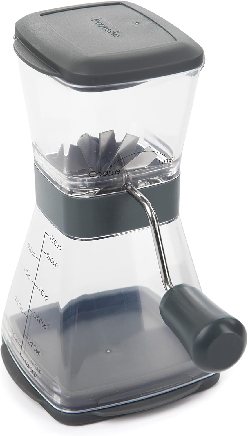 PrepWorks Manual Nut Chopper, Chop Nuts With Coarse and Fine Functions, Red | Grinds up to 1.5 Cups of Nuts, Seeds, or Herbs, Non-Skid Base for Stability While Chopping, Dishwasher Safe