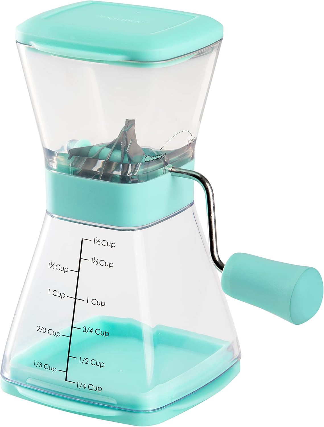 PrepWorks Manual Nut Chopper, Chop Nuts With Coarse and Fine Functions, Red | Grinds up to 1.5 Cups of Nuts, Seeds, or Herbs, Non-Skid Base for Stability While Chopping, Dishwasher Safe