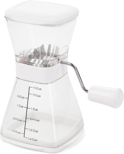 PrepWorks Manual Nut Chopper, Chop Nuts With Coarse and Fine Functions, Red | Grinds up to 1.5 Cups of Nuts, Seeds, or Herbs, Non-Skid Base for Stability While Chopping, Dishwasher Safe