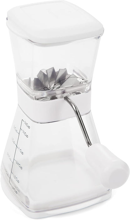 PrepWorks Manual Nut Chopper, Chop Nuts With Coarse and Fine Functions, Red | Grinds up to 1.5 Cups of Nuts, Seeds, or Herbs, Non-Skid Base for Stability While Chopping, Dishwasher Safe