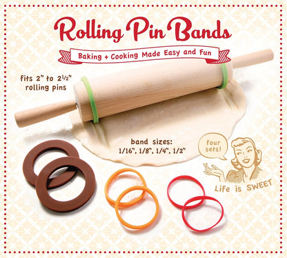 Silicone Rolling Pin Bands | 8 Piece Set | Ensure Dough Thickness | Baking Accessories | Rolling Pin Thickness Rings