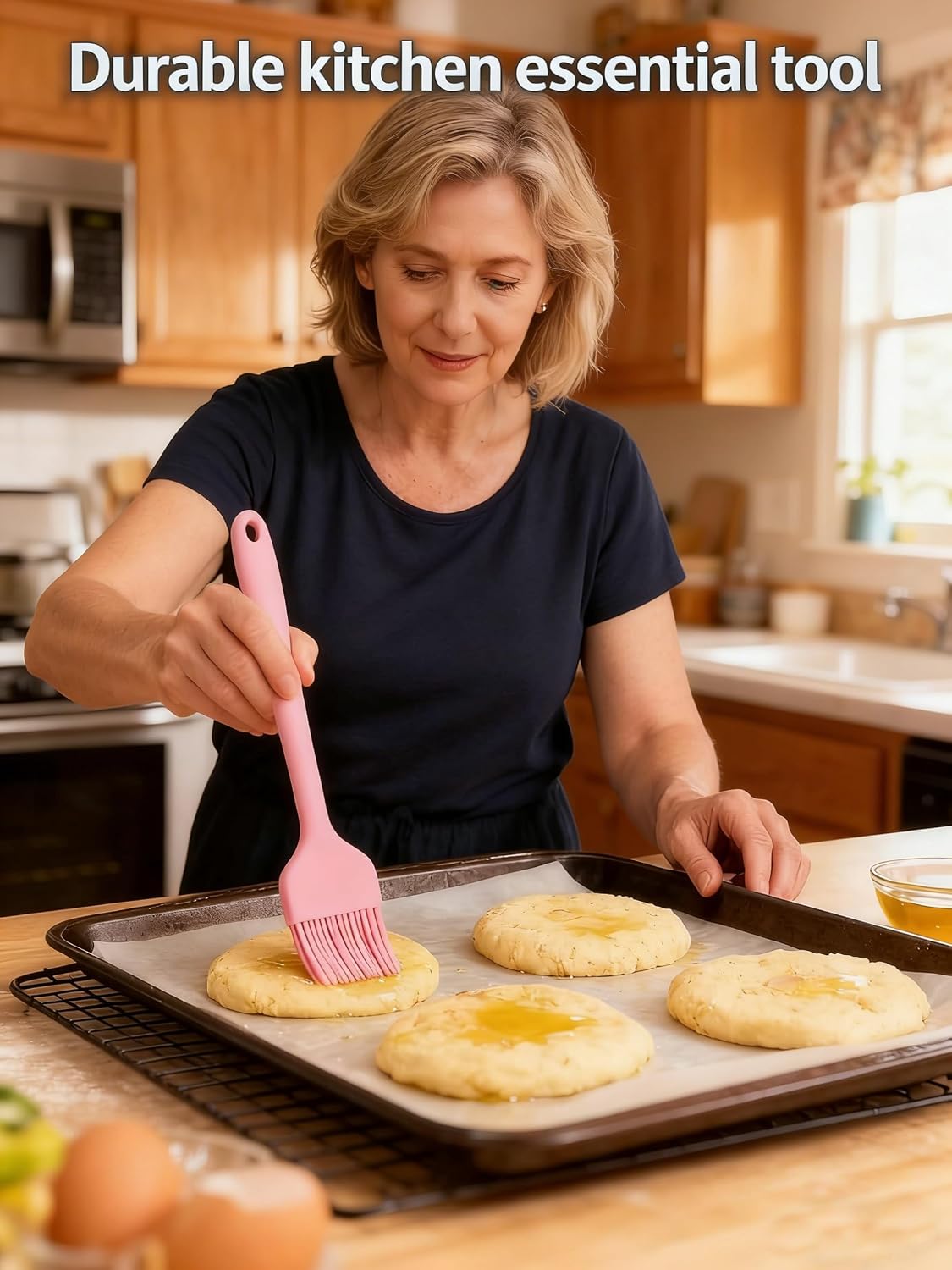 Silicone Basting Brush Set, Heat Resistant 446°F, 3-Pack
