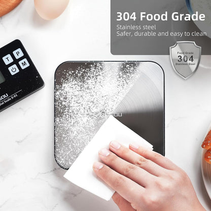 Wireless Kitchen Food Scale with Remote Display, 33lb, Black&Silver | 1g/0.1oz Precise Graduation, Food-Grade 304 Stainless Steel, Digital Food Scale for Cooking, Baking, Postage, Shipping