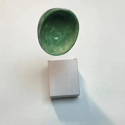 2025 New Handmade Ceramic Herb Stripper Bowl – 4-Slot Pottery Leaf Separator with Varying Hole Sizes, Rustic Herb Peeler Tool for Kitchen & Garden, Multipurpose Handcrafted Prep Bowl (Green)