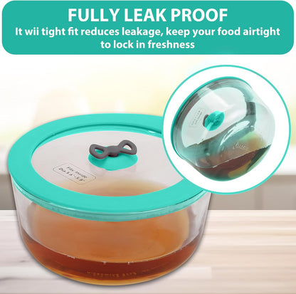 2 Pack Replacement Lids for Pyrex 7201-PC 4 Cup Glass Containers Mixing Bowl Silicone Storage Cover Leakproof Red
