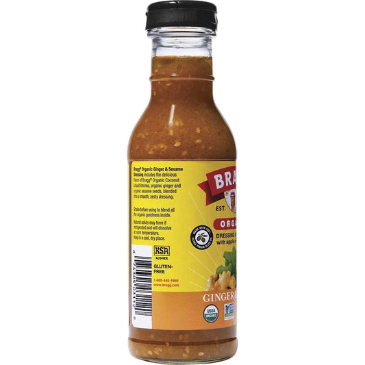 Organic Salad Dressing and Marinade - 12 fl oz | Ginger and Sesame - Gluten-Free Dressing with Apple Cider Vinegar