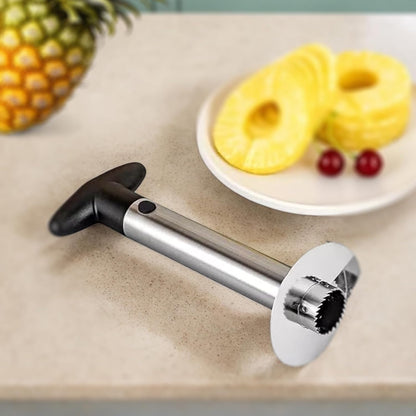 Pineapple Peeler Corer Slicer Fruit Cutter Tool with Handle for Easy Pineapple Skin Removal and Core Extraction