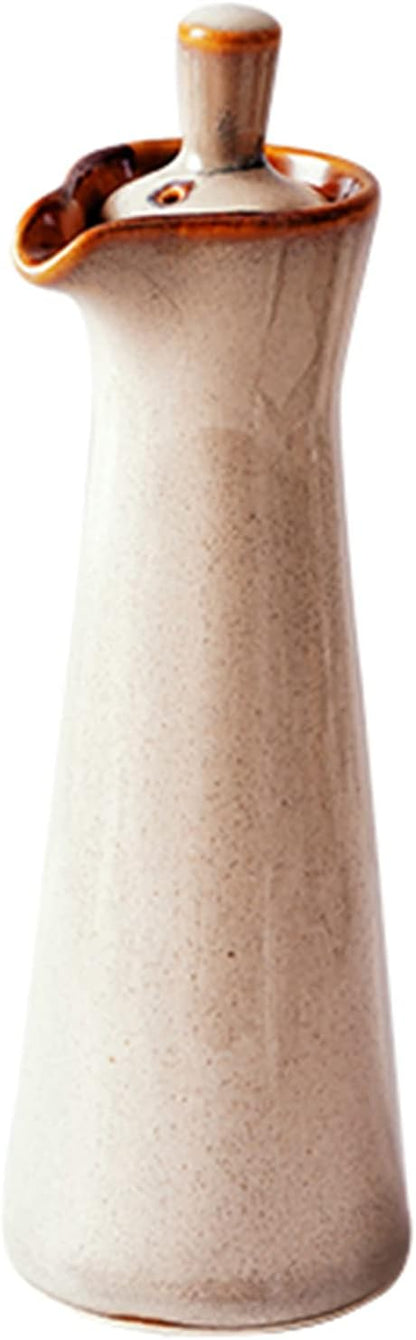 Small Ceramic Olive Oil Dispenser Bottle for Storage Of Oil, Vinegar, Soy Sauce, 120ml / 4oz - Red