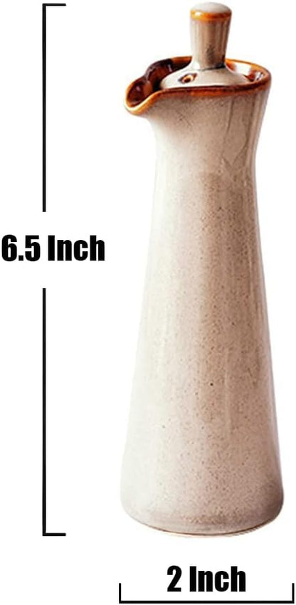 Small Ceramic Olive Oil Dispenser Bottle for Storage Of Oil, Vinegar, Soy Sauce, 120ml / 4oz - Red
