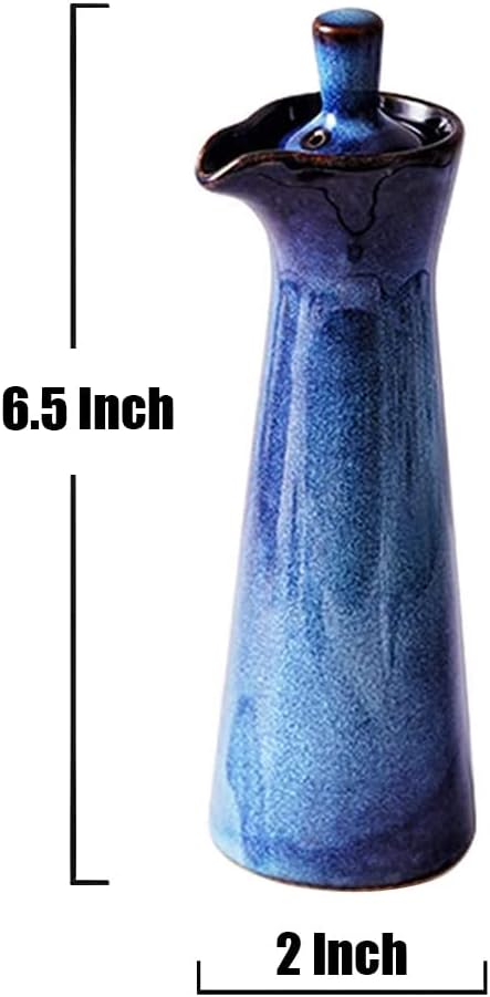 Small Ceramic Olive Oil Dispenser Bottle for Storage Of Oil, Vinegar, Soy Sauce, 120ml / 4oz - Red