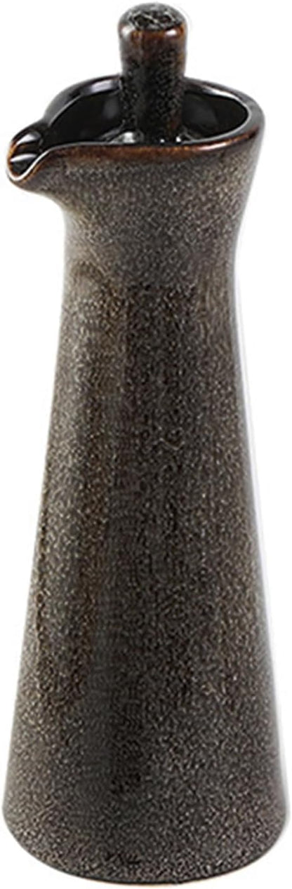 Small Ceramic Olive Oil Dispenser Bottle for Storage Of Oil, Vinegar, Soy Sauce, 120ml / 4oz - Red