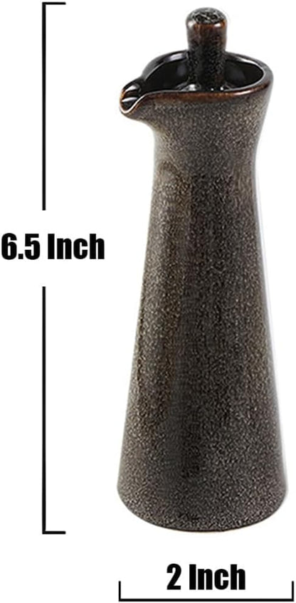 Small Ceramic Olive Oil Dispenser Bottle for Storage Of Oil, Vinegar, Soy Sauce, 120ml / 4oz - Red