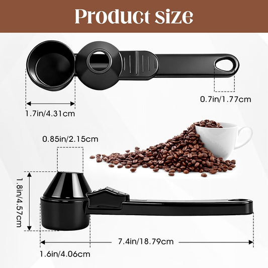 Coffee Scoop & Funnel for Reusable K Cup Refillable Tea Pods, Measuring Spoon 2 Tablespoon Capacity for Ground Coffee, Protein Powder, Tea(Black)