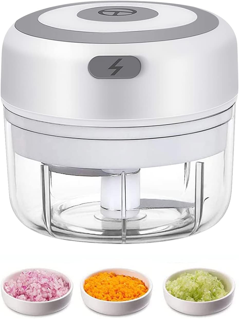 Electric Mini Garlic Mincer, 100ML USB Vegetable Onion Chopper | Portable Small Food Processor for Ginger, Chili, Vegetables