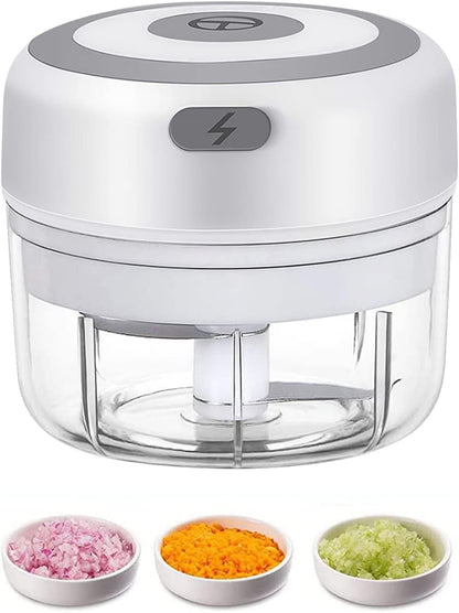 Electric Mini Garlic Mincer, 100ML USB Vegetable Onion Chopper | Portable Small Food Processor for Ginger, Chili, Vegetables