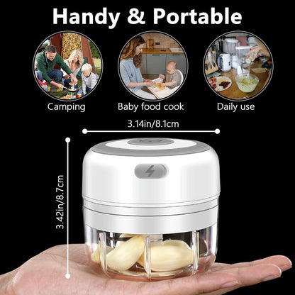 Electric Mini Garlic Mincer, 100ML USB Vegetable Onion Chopper | Portable Small Food Processor for Ginger, Chili, Vegetables