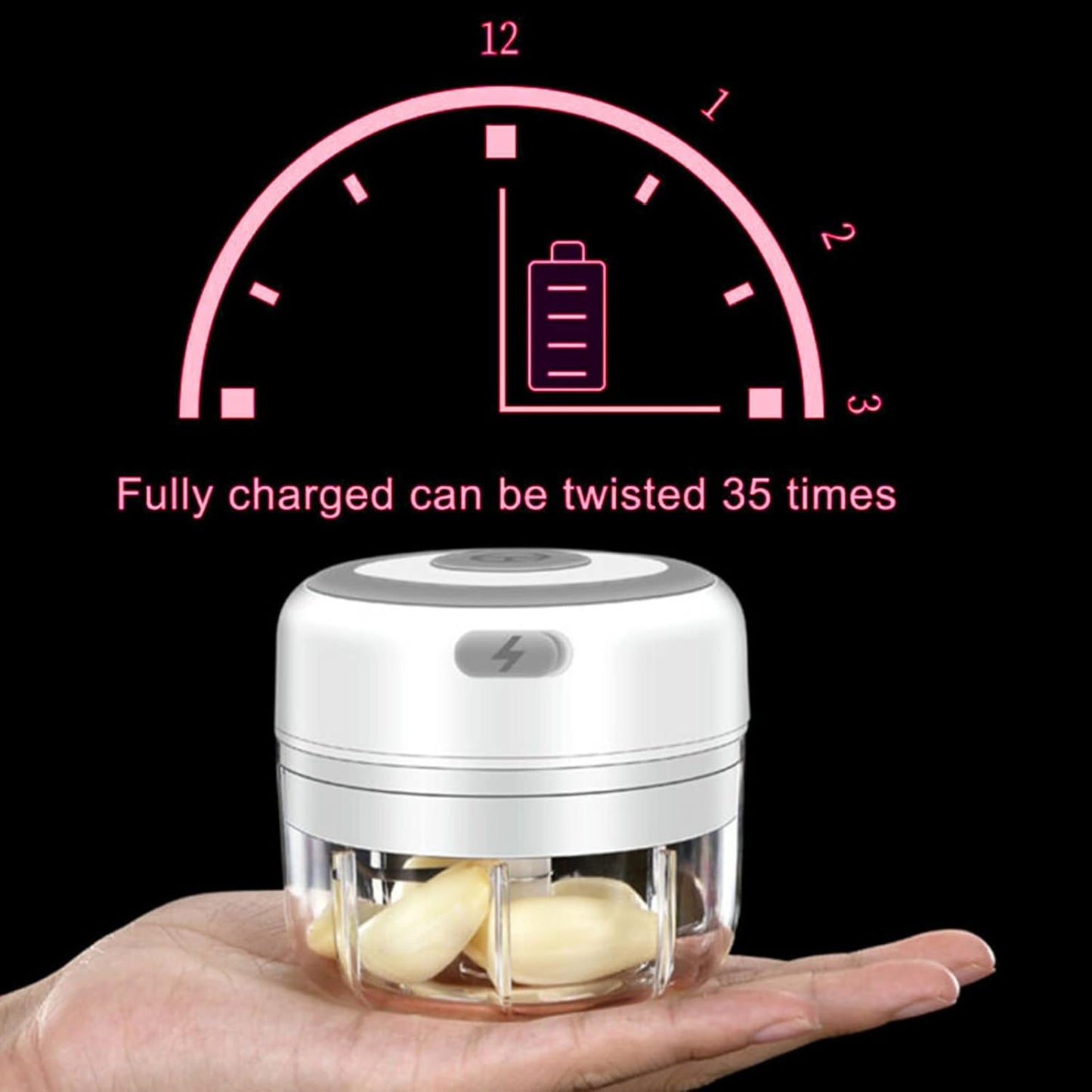 Electric Mini Garlic Mincer, 100ML USB Vegetable Onion Chopper | Portable Small Food Processor for Ginger, Chili, Vegetables