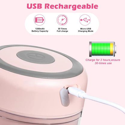 Electric Mini Garlic Mincer, 100ML USB Vegetable Onion Chopper | Portable Small Food Processor for Ginger, Chili, Vegetables