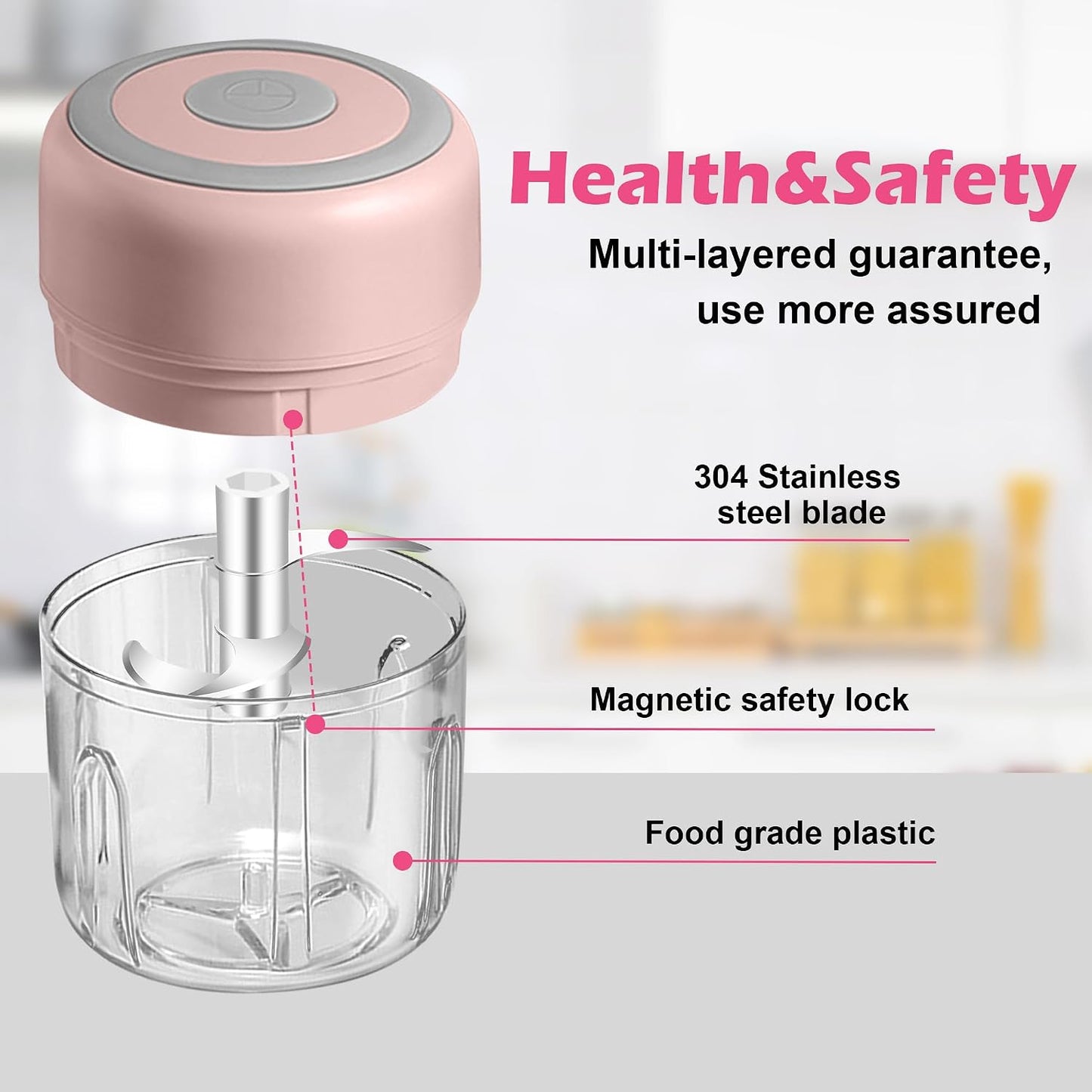 Electric Mini Garlic Mincer, 100ML USB Vegetable Onion Chopper | Portable Small Food Processor for Ginger, Chili, Vegetables