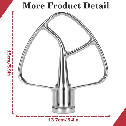 Flex Edge Beater Accessories and Attachments for KitchenAid 6 Quart Bowl-Lift Stand Mixer, Pastry Paddle Attachment for Kitchenaid, Dishwasher Safe, White