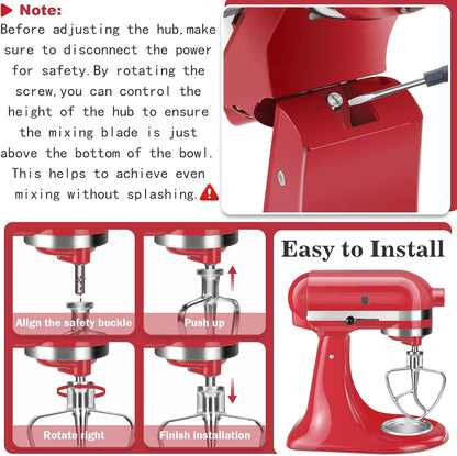 Flex Edge Beater Accessories and Attachments for KitchenAid 6 Quart Bowl-Lift Stand Mixer, Pastry Paddle Attachment for Kitchenaid, Dishwasher Safe, White
