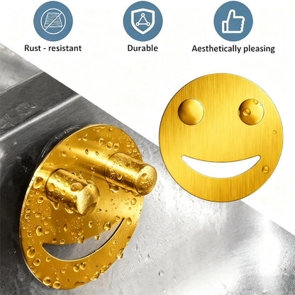 Stainless Steel Smiley Face Dish Sponge Holder, Silver Sink Caddy Organizer Storage with Suction Cup for Kitchen, Rv Apartment Kitchen Accessories Decor Scrubber