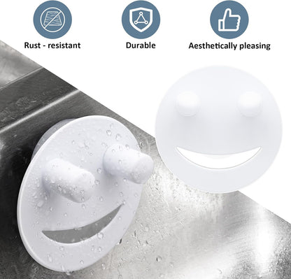 Stainless Steel Smiley Face Dish Sponge Holder, Silver Sink Caddy Organizer Storage with Suction Cup for Kitchen, Rv Apartment Kitchen Accessories Decor Scrubber