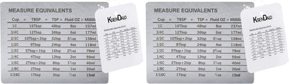 Measurement Conversion Chart with Strong Magnet Backing, Stainless Measurement Conversions For Cups, Tablespoons, Teaspoons, Fluid Oz and Milliliters,Silver